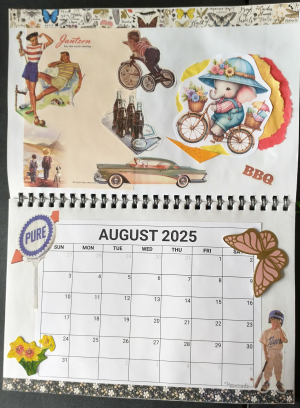 August page of gluebook gift calendar
