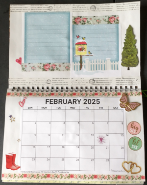 February page of gluebook gift calendar