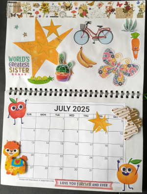 July page of gluebook gift calendar