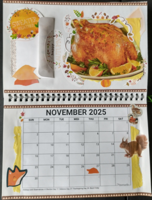 November page of gluebook gift calendar