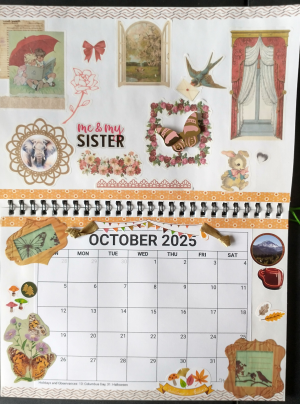 October page of gluebook gift calendar