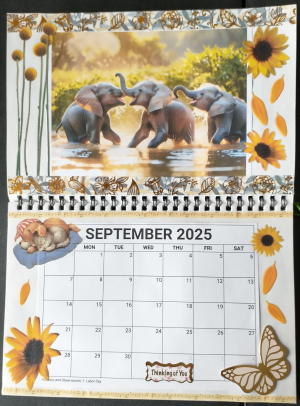 September page of gluebook gift calendar