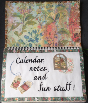 Title page of gluebook gift calendar